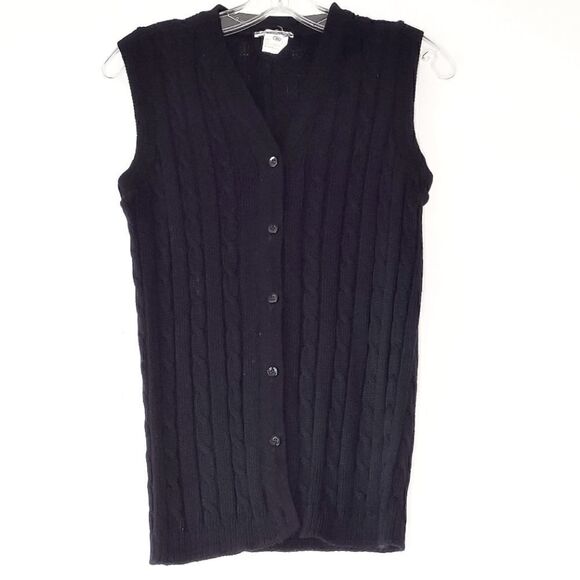 ‎Vintage Cotton Sweater Vest M Button Front Braided - Picture 1 of 3